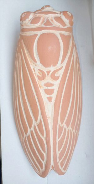Cigale artisanale en céramique grand modèle unique 30 cm  type "vase/fleurs" peinte à la main – Image 21