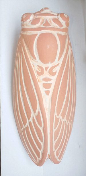 Cigale artisanale en céramique grand modèle unique 30 cm  type "vase/fleurs" peinte à la main – Image 20