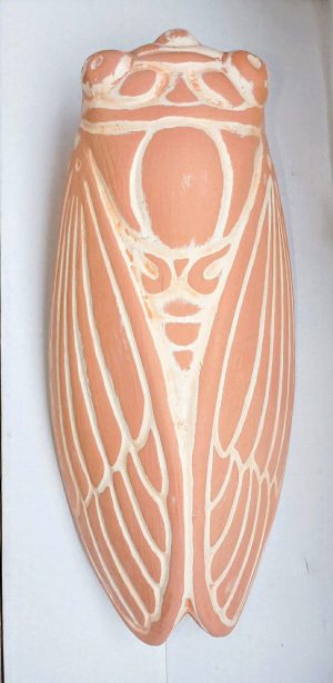Cigale artisanale en céramique grand modèle unique 30 cm  type "vase/fleurs" peinte à la main – Image 23