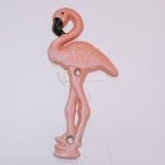 Petit flamant rose en fonte décoration a poser ou a accrocher