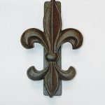 heurtoir marteau de porte fleur de lys en fonte