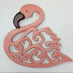 flamant rose dessous de plat ou décoration en fonte