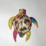 tortue sable et tissu marron jaune noire multicolore