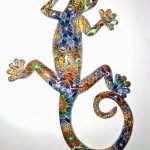 salamandre bleu marron jaune beige à motifs provençaux