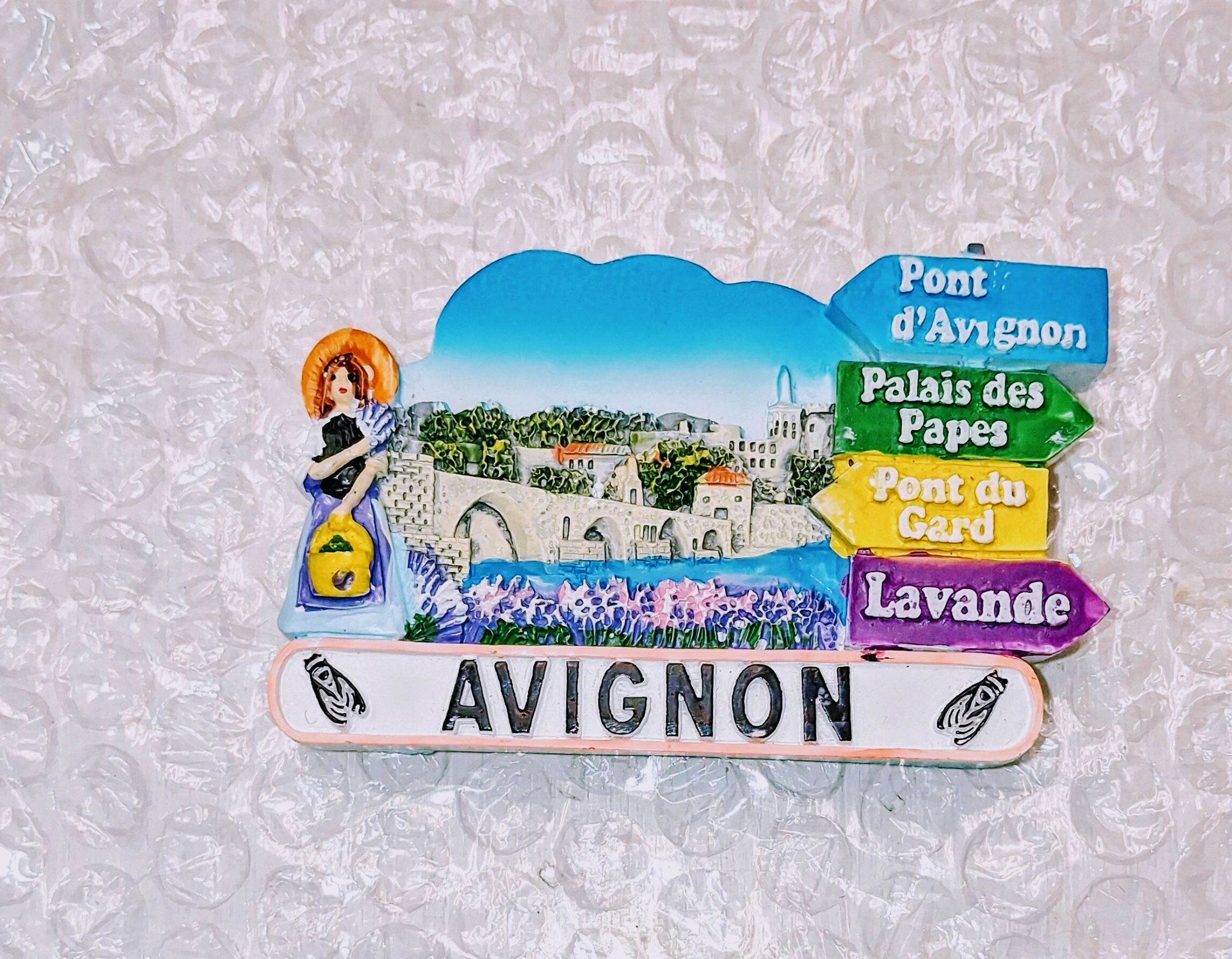 Avignon, pont d'Avignon magnet en relief en résine