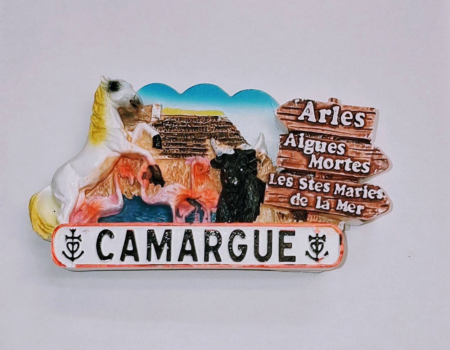 Camargue , Arles, magnet / aimant en relief en résine