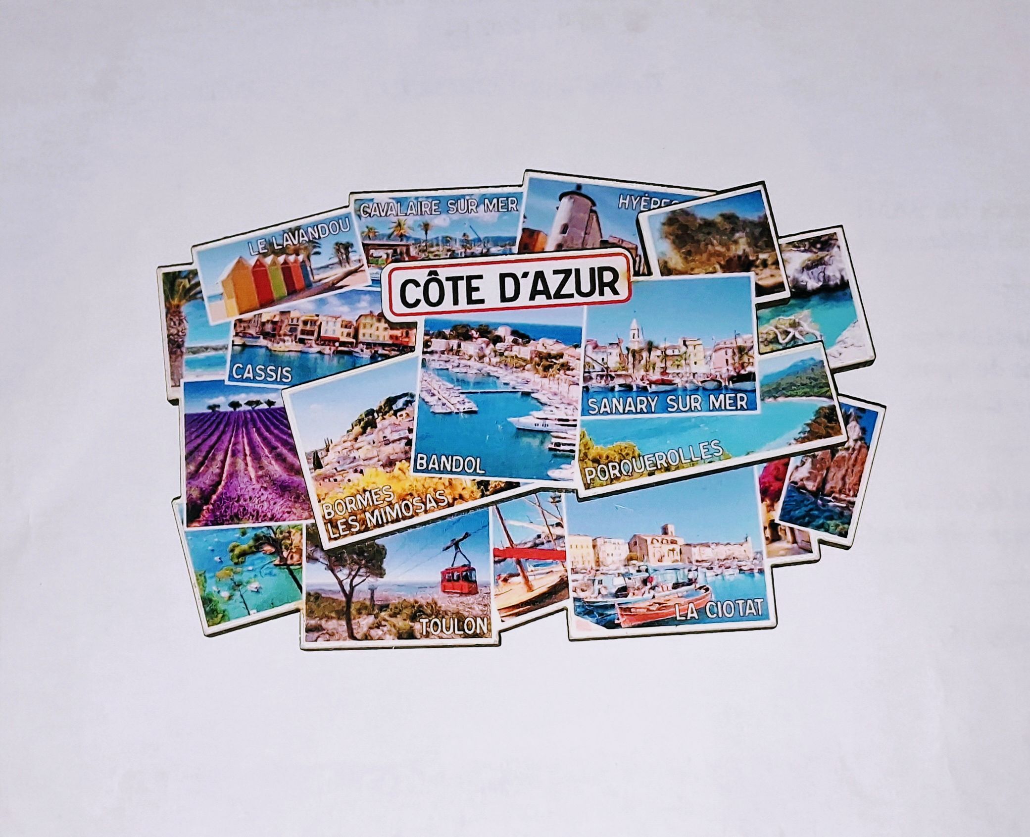 magnet multi vues Cote d'azur Hyères, Bormes, Sanary, La Ciotat, Bandol, Toulon, Porquerolles, Le Lavandou, Cassis, Cavalaire, Sanary