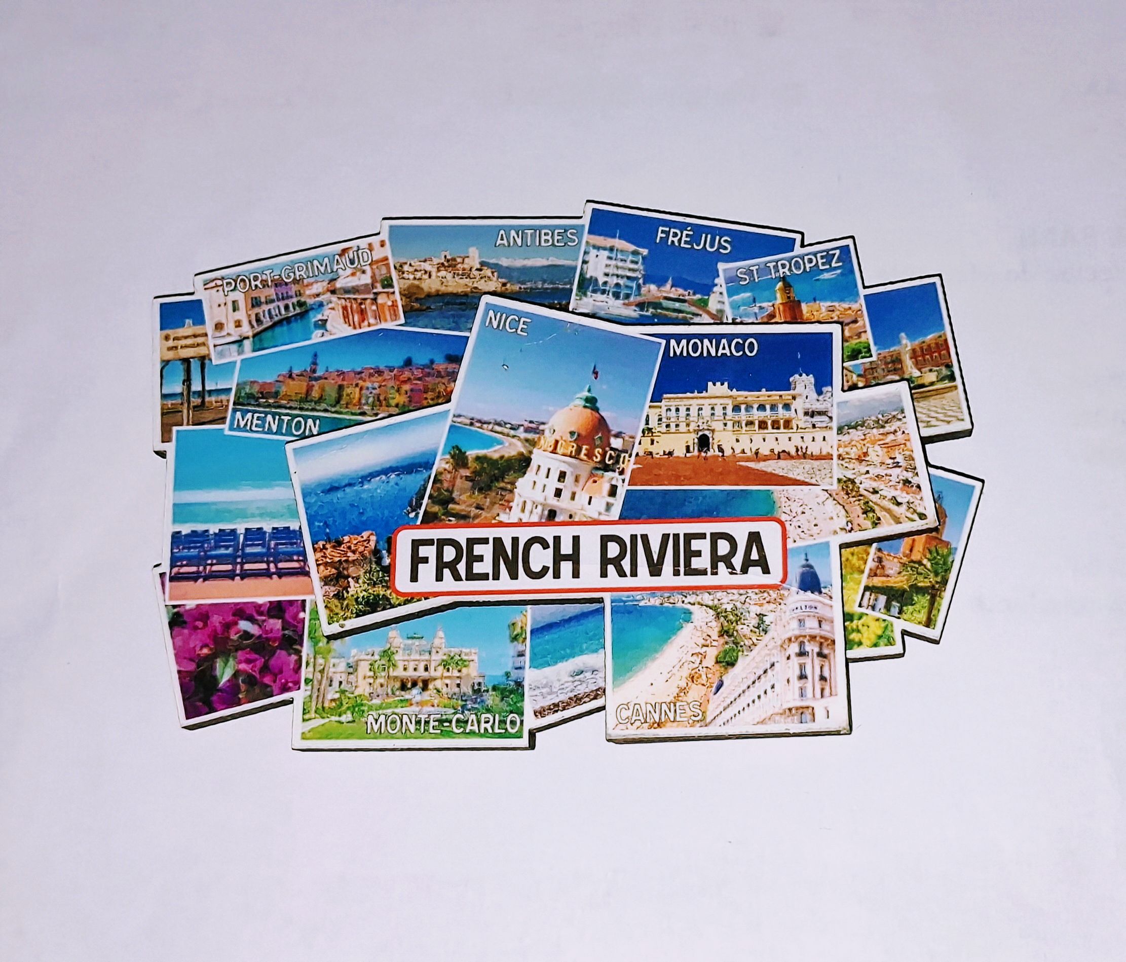 magnet multi vues Nice, Monaco, Cannes, Monte - Carlo, Fréjus, St Tropez, Antibes, Menton, Port-Grimaud,