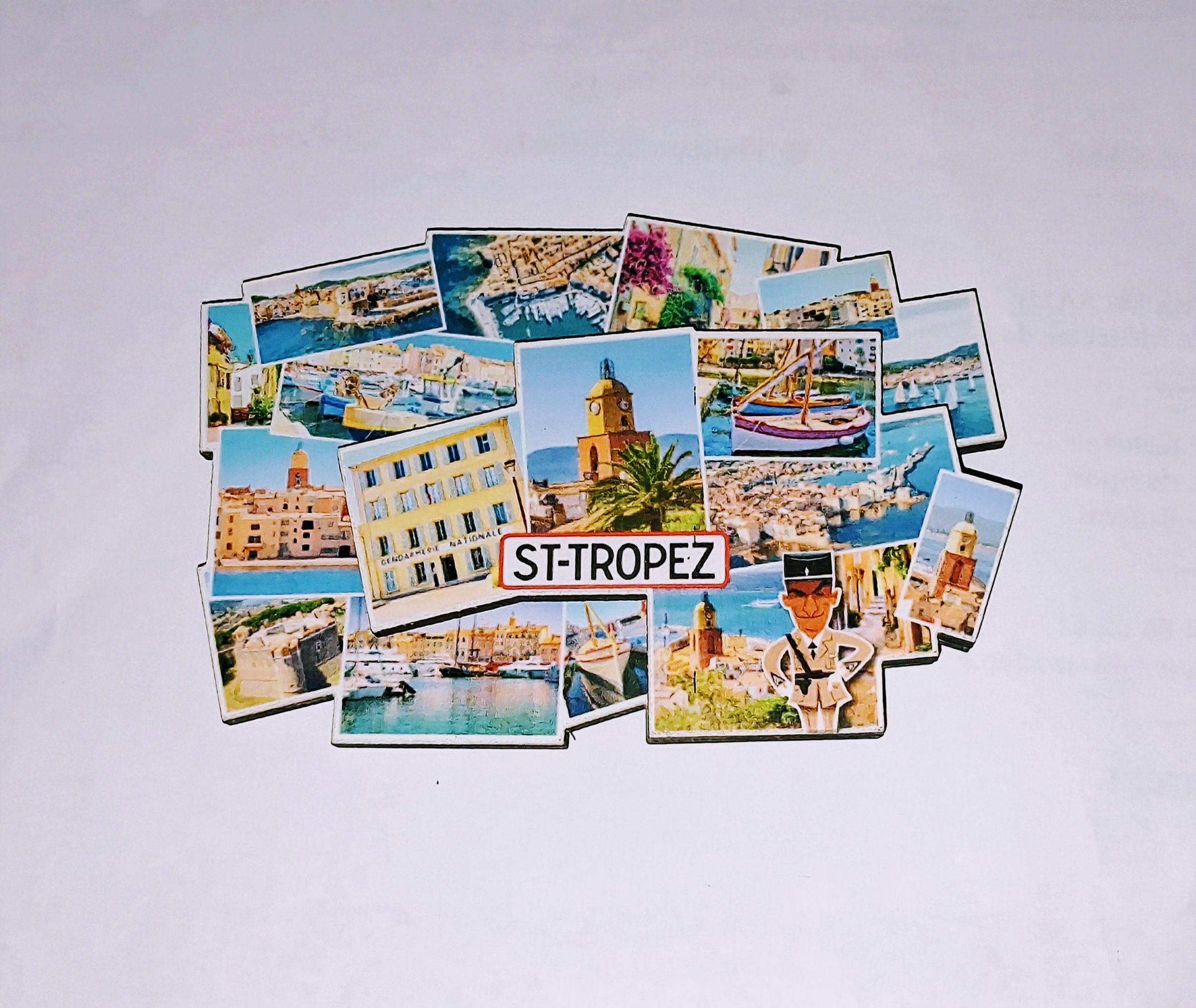 Saint Tropez , De Funès, magnet multi vues ville de Saint Tropez